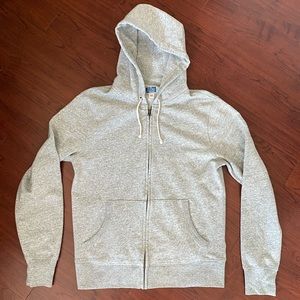J. Crew Gray Full-Zip Vintage Fleece Hooded Sweatshirt - Men’s Medium Hoodie